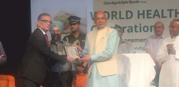 Mr. Sudhir Dewan honoured on World Health Day